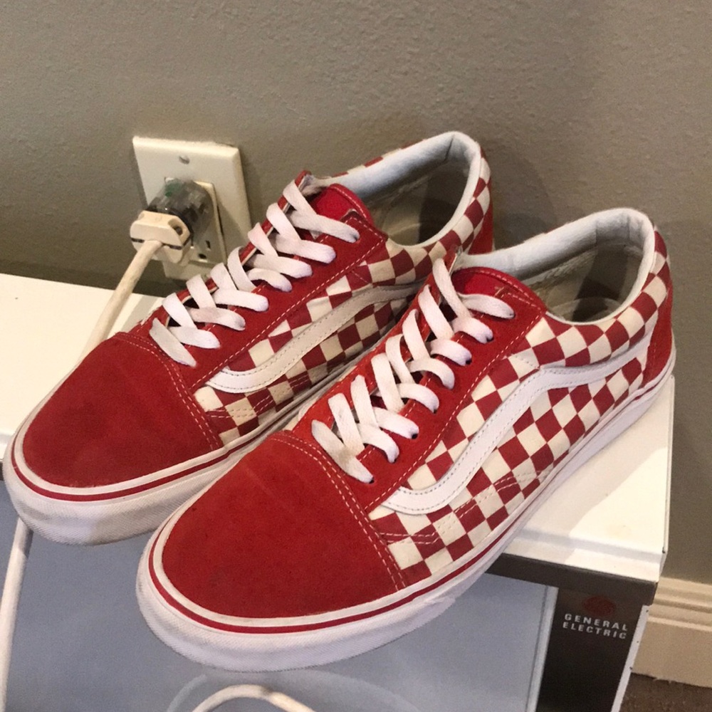 Red checkered vans